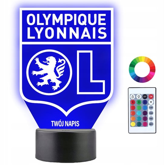 Lampka Nocna LED 3D Olympique Lyon Piłka Nożna Prezent Plexido