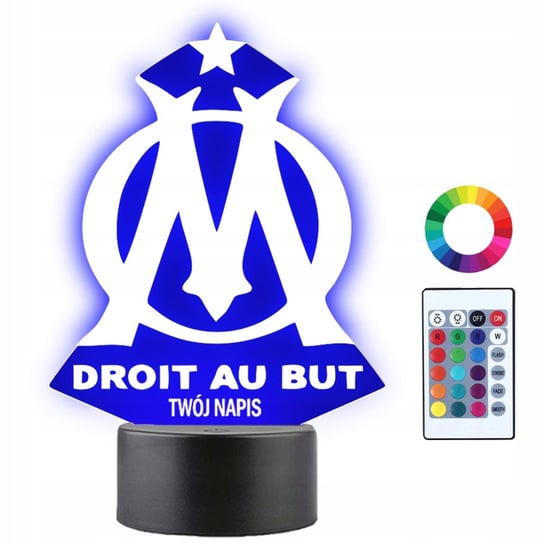 Lampka Nocna LED 3D Olympique Marsylia Francja Piłka Nożna Prezent Plexido