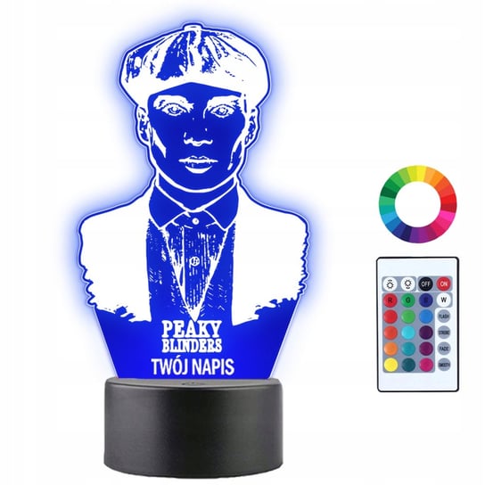 Lampka Nocna LED 3D Peaky Blinders Tommy Shelby Prezent Twój Napis Imię Plexido