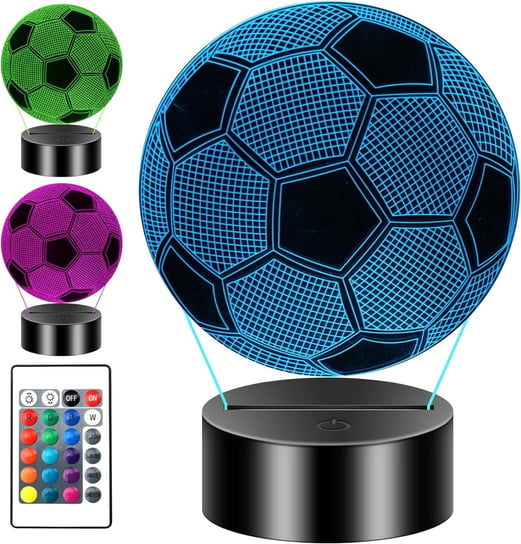 LAMPKA NOCNA LED 3D Piłka nożna Mecz 16 kolorów + Pilot Inna marka