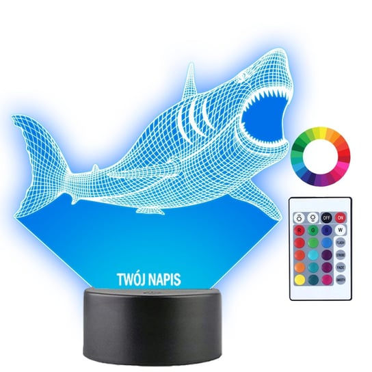 Lampka Nocna LED 3D Ryba Rekin Prezent Plexido