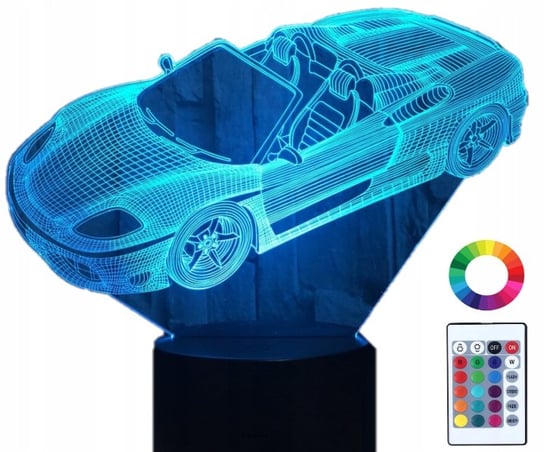 Lampka Nocna Led 3D Samochód Auto Porsche Grawer Plexido