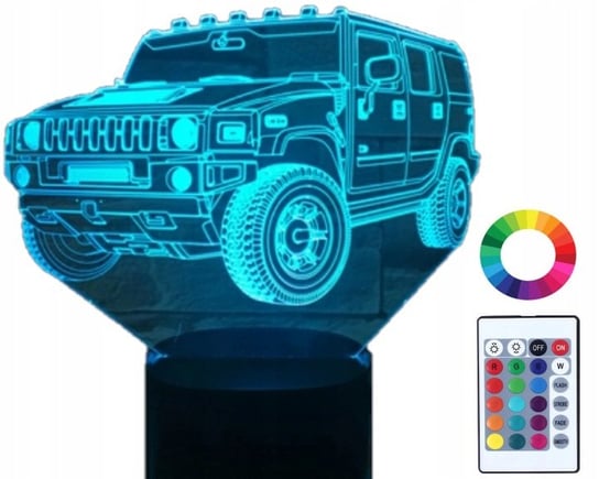 Lampka Nocna Led 3D Samochód Monster Truck Humvee Plexido