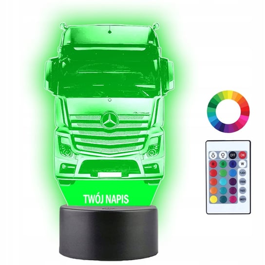 Lampka Nocna LED 3D TIR Mercedes Ciężarówka Prezent Twój Napis Imię Grawer Plexido