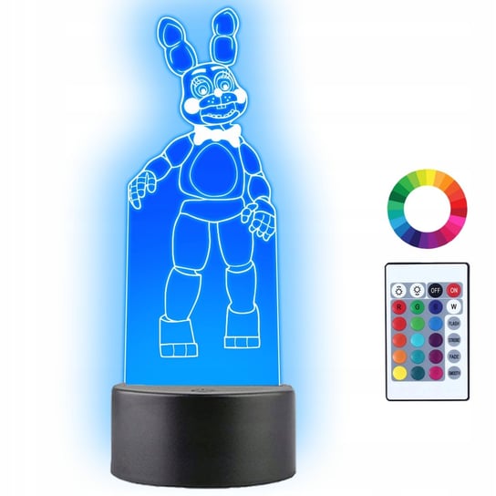 Lampka Nocna LED 3D Toy Bonnie Fnaf Gra Prezent Twój Napis Imię Grawer Plexido