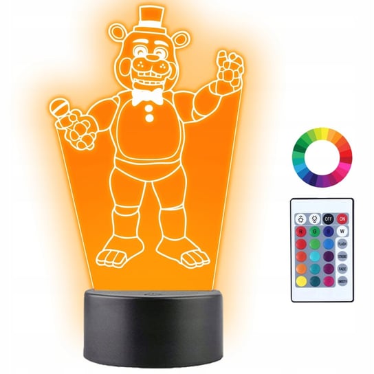 Lampka Nocna LED 3D Toy Freddy Fnaf Gra Prezent Twój Napis Imię Grawer Plexido