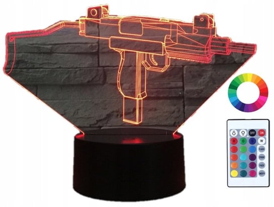 Lampka Nocna Led 3D Uzi Pubg Cs Go Pistolet Broń Plexido