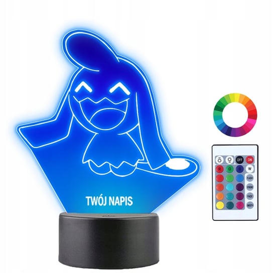 Lampka Nocna LED 3D Wynaut Pokemon Go Anime Prezent Twój Napis Imię Grawer Plexido