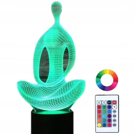 Lampka Nocna LED 3D Yoga Medytacja Rzeźba Grawer Plexido