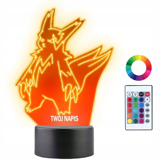Lampka Nocna LED 3D Zangose Pokemon Go Anime Prezent Twój Napis Grawer Imię Plexido