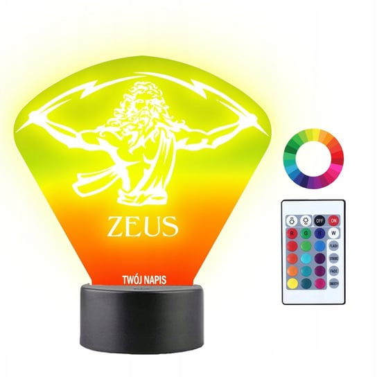 Lampka Nocna LED 3D Zeus Władca Nieba i Ziemi Plexido