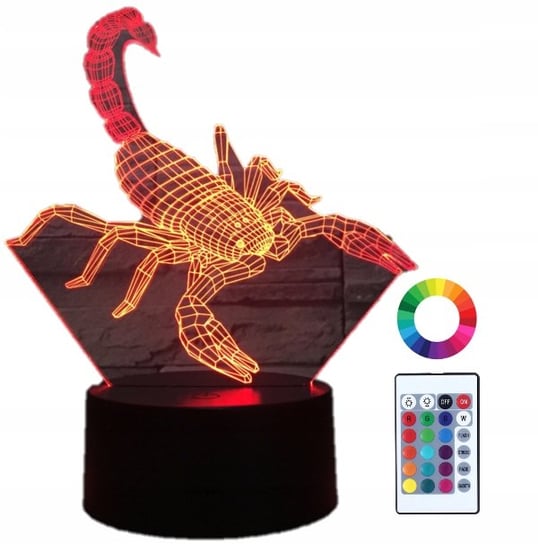 Lampka Nocna LED 3D Znak Zodiaku Skorpion Grawer Plexido