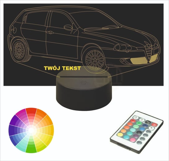 Lampka nocna LED imię grawer ALFA ROMEO 147 Inna marka Sklep