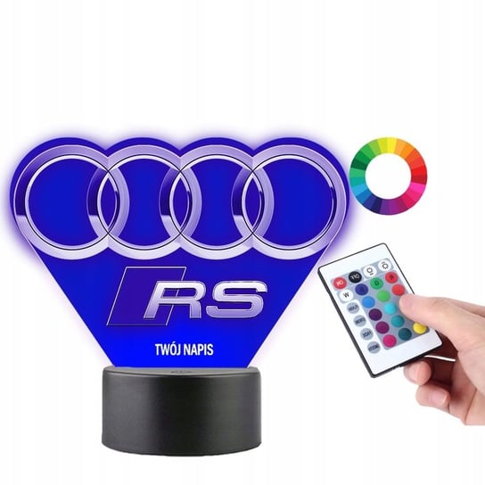 Lampka Nocna Logo Audi Rs 16 Kolorów Led Plexido Plexido