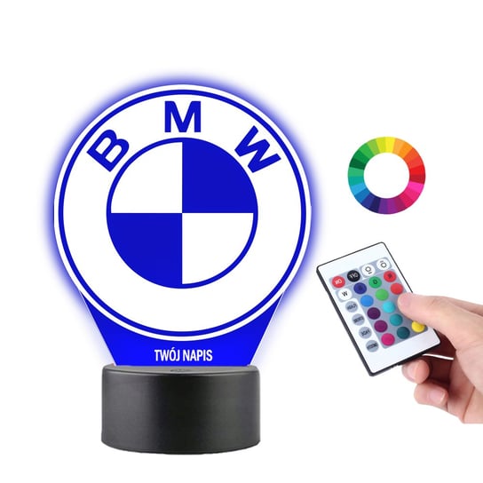 Lampka Nocna Logo Bmw Emblemat 16 Kolorów Led Plexido Na Biurko Plexido