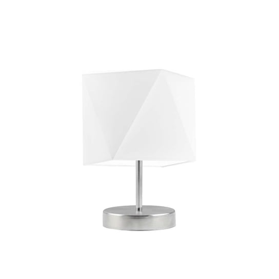 Lampka nocna LYSNE Pasadena, 60 W, E27, biała/stalowa, 30x23 cm LYSNE