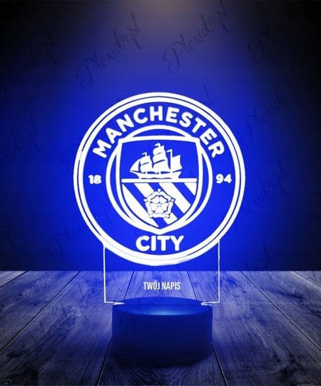 Lampka Nocna Manchester City LOGO LED RGB PLEXIDO Plexido