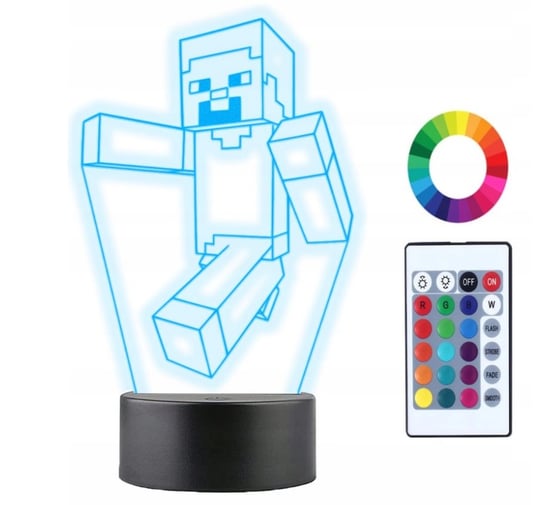 Lampka Nocna MINECRAFT GRA 3D Led IMIĘ Grawer Plexido
