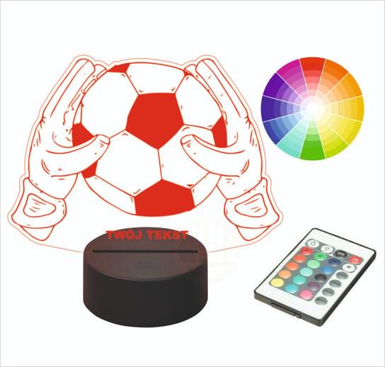 Lampka nocna piłka nożna bramkarz na biurko 3D Inna marka