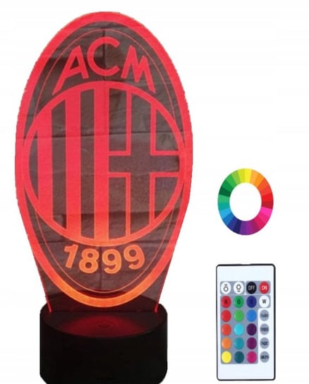 Lampka Nocna Prezent Ac Milan 3D Led Imię Grawer Plexido