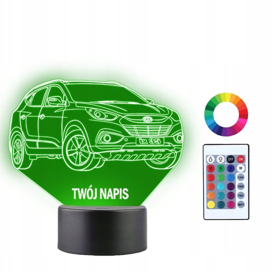 Lampka Nocna Samochód Auto Hyundai ix35 Twój Napis Grawer Prezent 3D LED Plexido