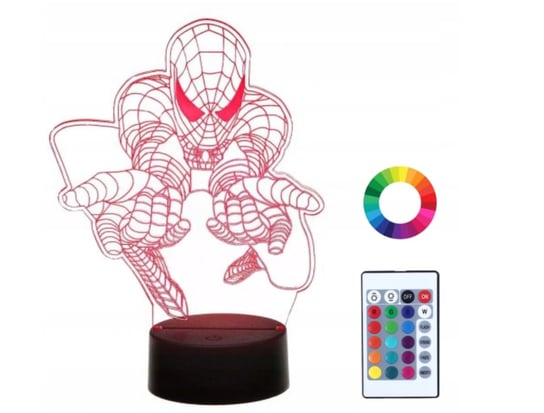 Lampka Nocna Spider-Man 3D Led Pilot Imię Grawer Plexido