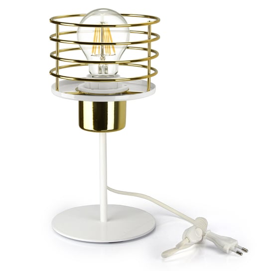 Lampka Nocna Stołowa GLAMOUR Złoty Chrom Miedź LED Luxolar