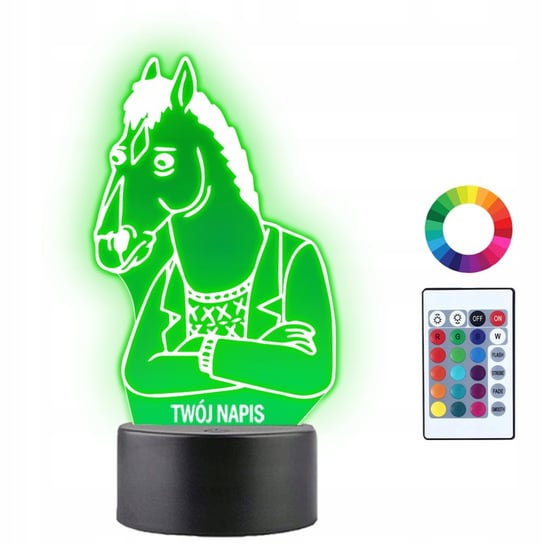 Lampka Nocna Świąteczna Bojack Horseman Prezent Twój Napis Grawer 3D LED Plexido