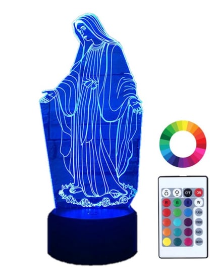 Lampka Nocna ŚWIĘTA Maryja 3D Led IMIĘ Grawer Plexido