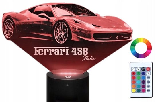 Lampka Nocna Z Imieniem Auto Ferrari 3D Led Grawer Plexido