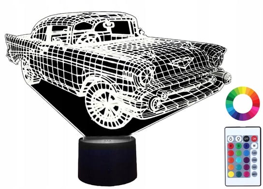 Lampka Nocna Z Imieniem Auto Taxi Chevrolet Kuba 3D Led Imię Grawer Plexido