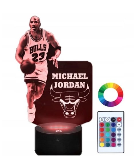 Lampka Nocna z Imieniem Chicago Bulls Jordan 3D LED Plexido