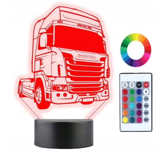 Lampka Nocna z Imieniem Ciężarówka Scania 3D Led Plexido