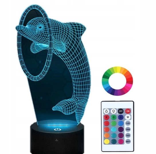 Lampka Nocna Z Imieniem Delfin 3D Led Grawer Plexido