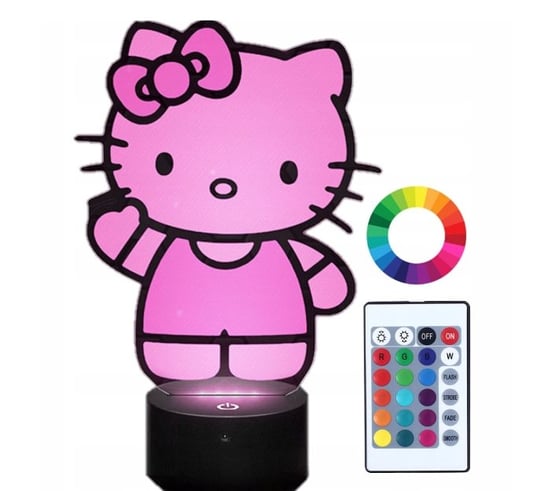 Lampka Nocna z Imieniem Kotek Hello Kitty 3D Led Plexido