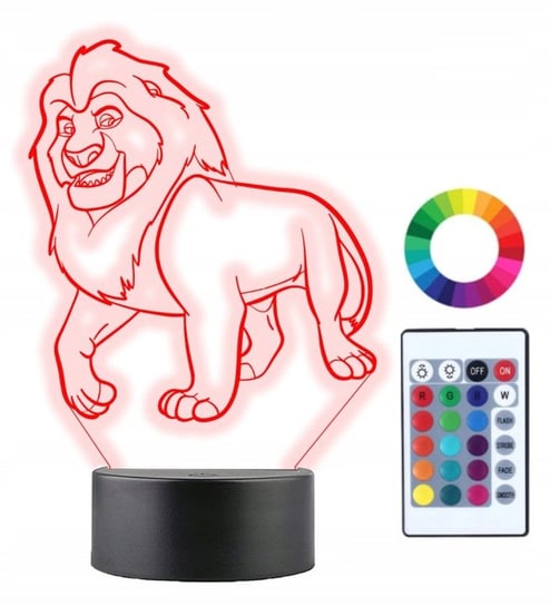 Lampka Nocna Z Imieniem Król Lew Mufasa 3D Led Plexido