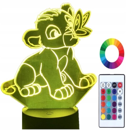 Lampka Nocna z Imieniem Król Lew Simba 3D Led Plexido