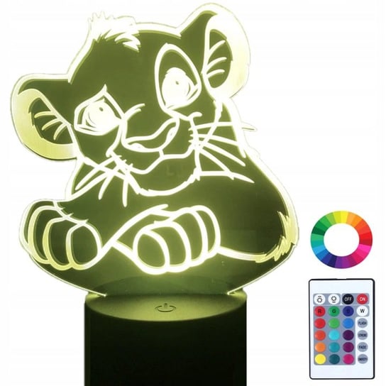 Lampka Nocna Z Imieniem Król Lew Simba 3D Led Plexido