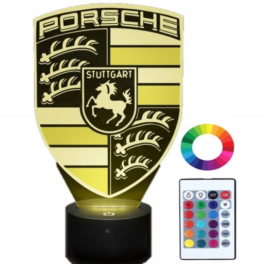 Lampka Nocna z Imieniem Logo Porsche 3D Led Grawer Plexido