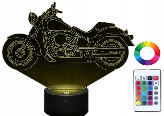 Lampka Nocna Z Imieniem Motor Harley 3D Grawer Plexido