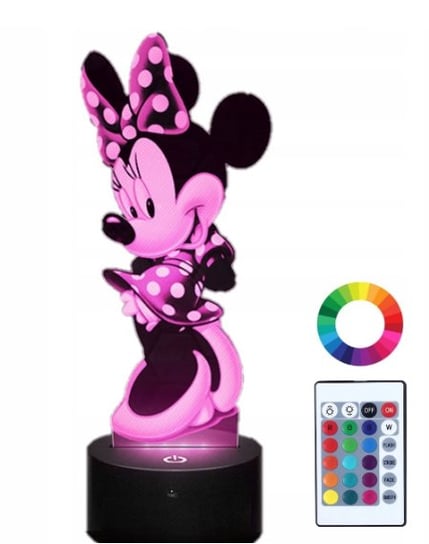 Lampka Nocna z Imieniem Myszka Minnie 3D Led Plexido