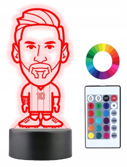 Lampka Nocna z Imieniem Piłkarz Leo Messi 3D LED Plexido