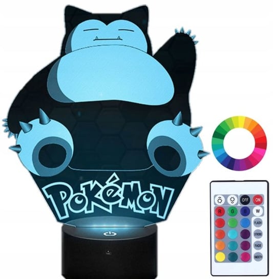 Lampka Nocna Z Imieniem Pokemon Snorlax 3D Led Plexido