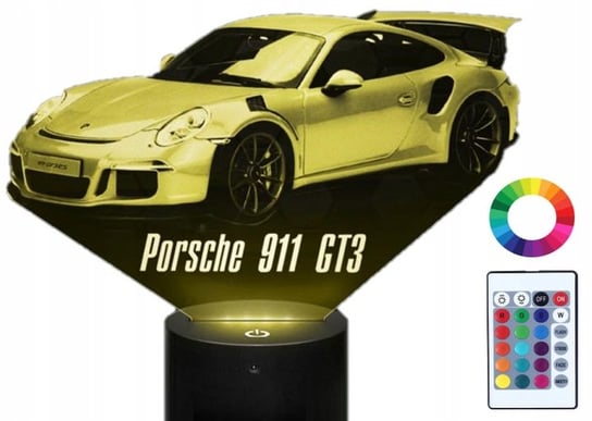 Lampka Nocna Z Imieniem Porsche 911 3D Led Grawer Plexido