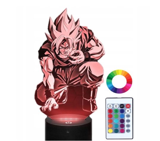 Lampka Nocna z Imieniem Son Goku 3D Led Grawer Plexido