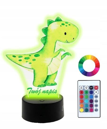 Lampka Nocna Z Nadrukiem 3D Led Dinozaur Imię Plexido