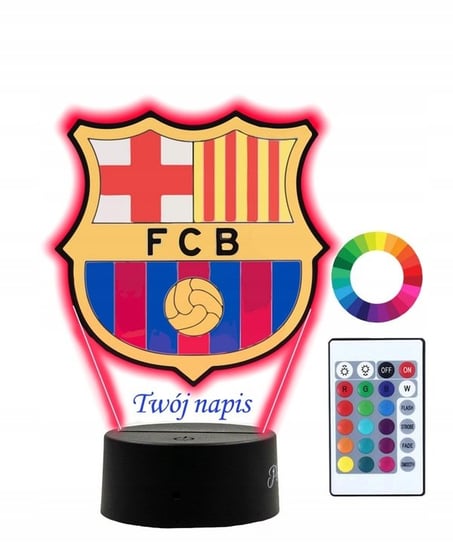 Lampka Nocna Z Nadrukiem 3D Led Fc Barcelona Imię Plexido