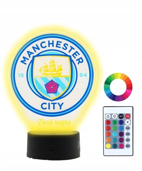 Lampka Nocna Z Nadrukiem 3D Led Manchester City Plexido
