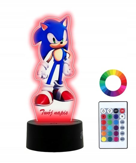 Lampka Nocna Z Nadrukiem 3D Led Sonic Imię Prezent Plexido