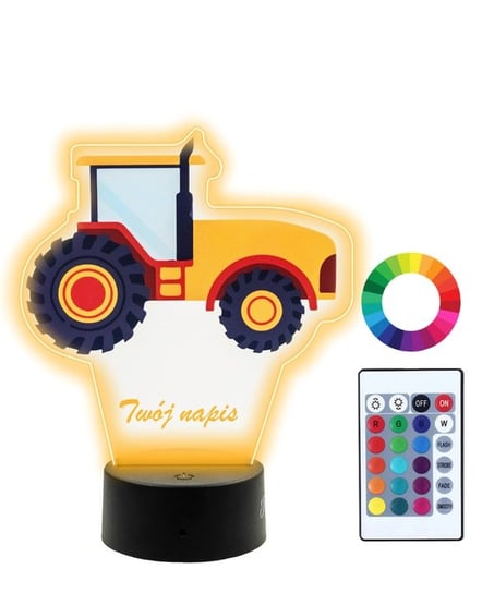 Lampka Nocna Z Nadrukiem 3D Led Traktor Prezent Plexido